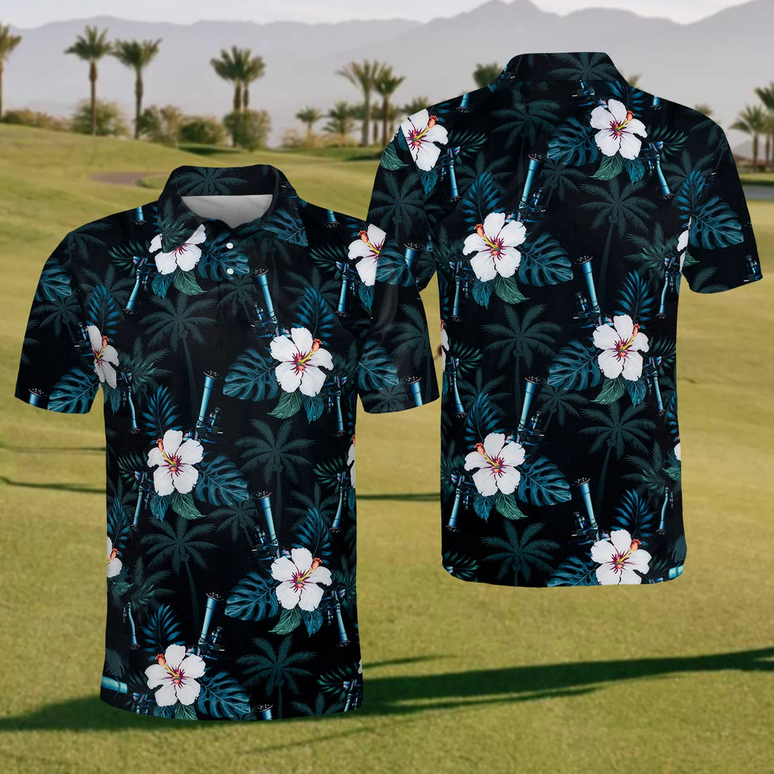 Astronaut Galaxy Men's Golf Polo Shirt, Christmas Golf Gift