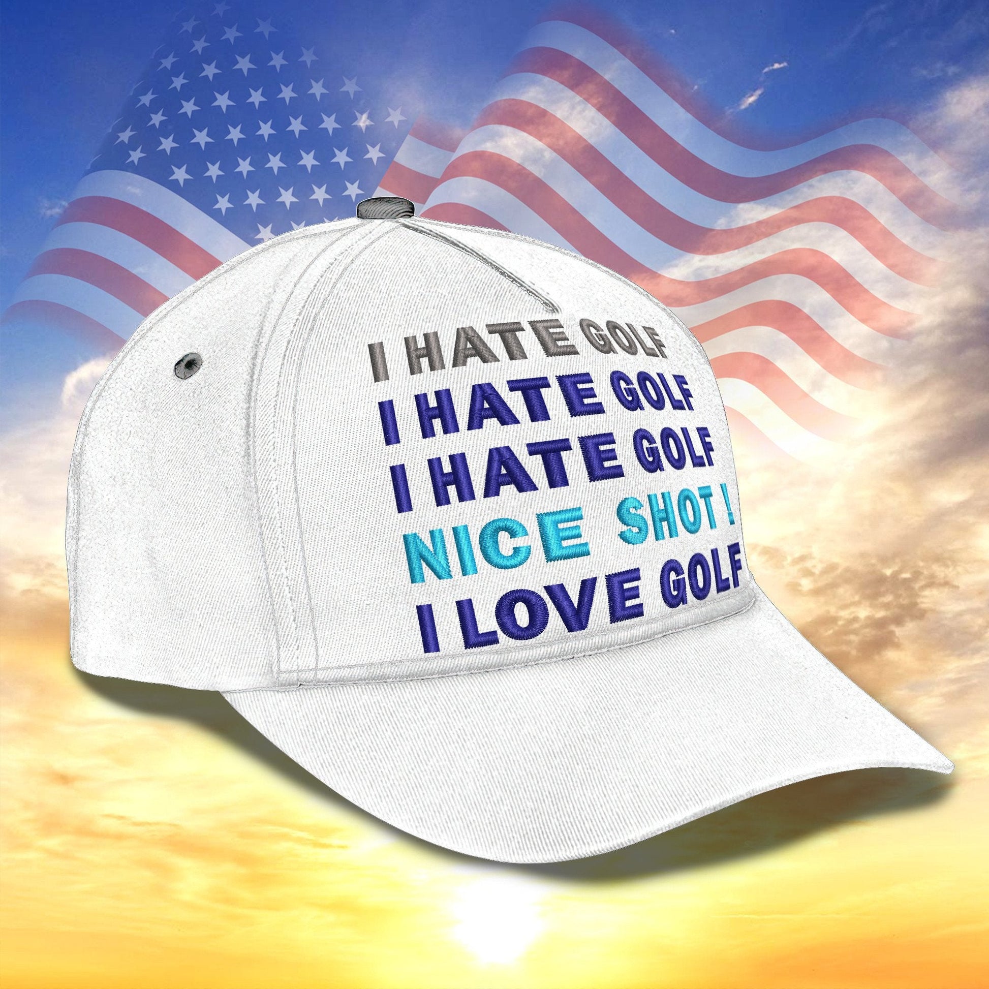 I Hate Golf I Love Golf Golf Cap, Dad Golf Gift, Dad Cap