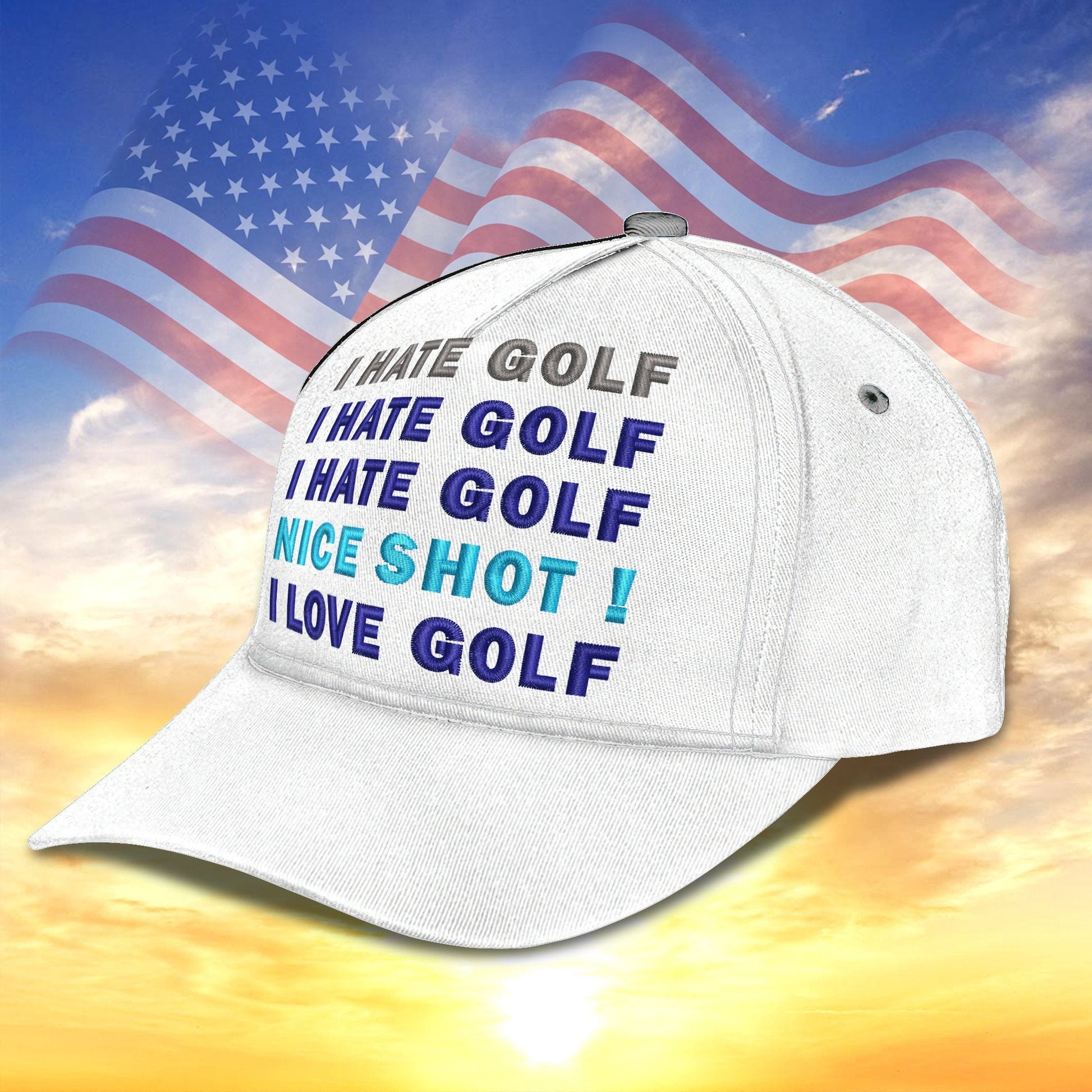 I Hate Golf I Love Golf Golf Cap, Dad Golf Gift, Dad Cap
