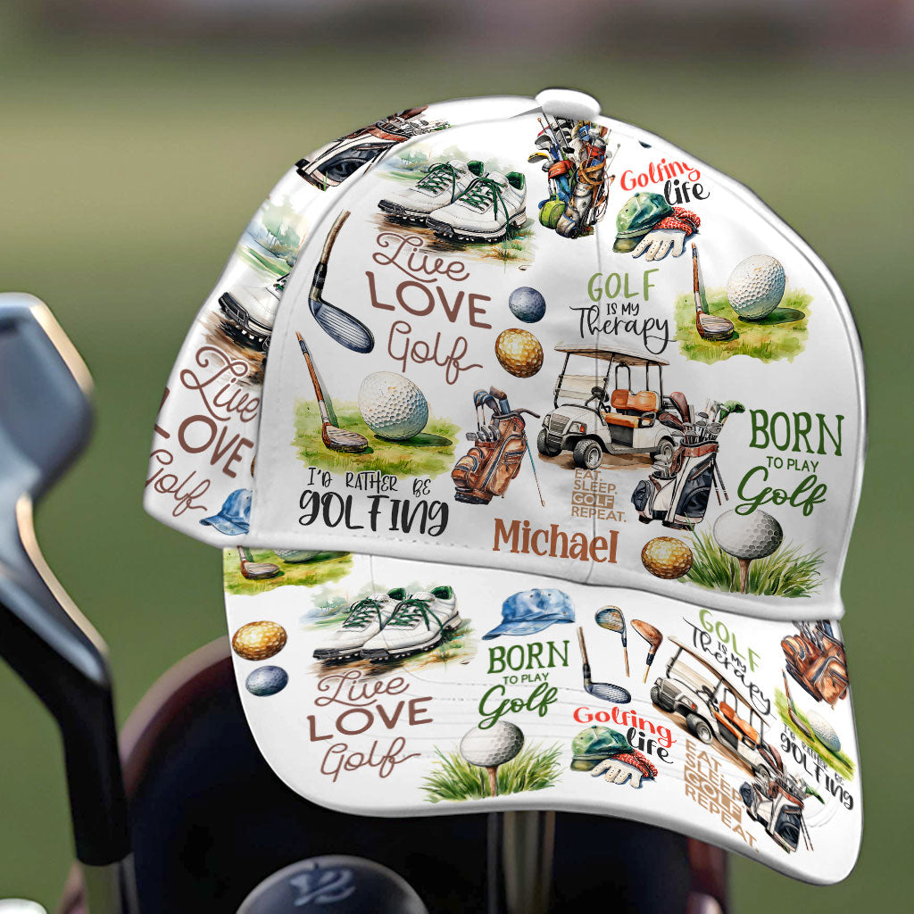 Live Love Golf Personalized Golf Cap, Funny Golf Cap, Gift For Dad, Golf Gift For Men