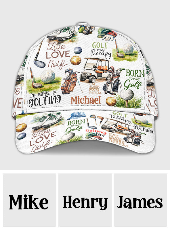 Live Love Golf Personalized Golf Cap, Funny Golf Cap, Gift For Dad, Golf Gift For Men