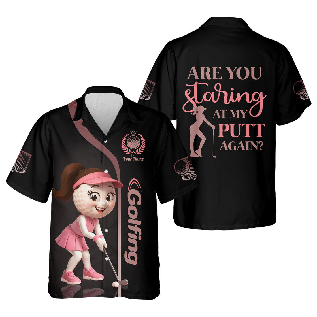Are You Staring At My Putt Again Custom Womens Golf Polo Shirt, Ladies Golf Shirts, Womens Golf Clothes