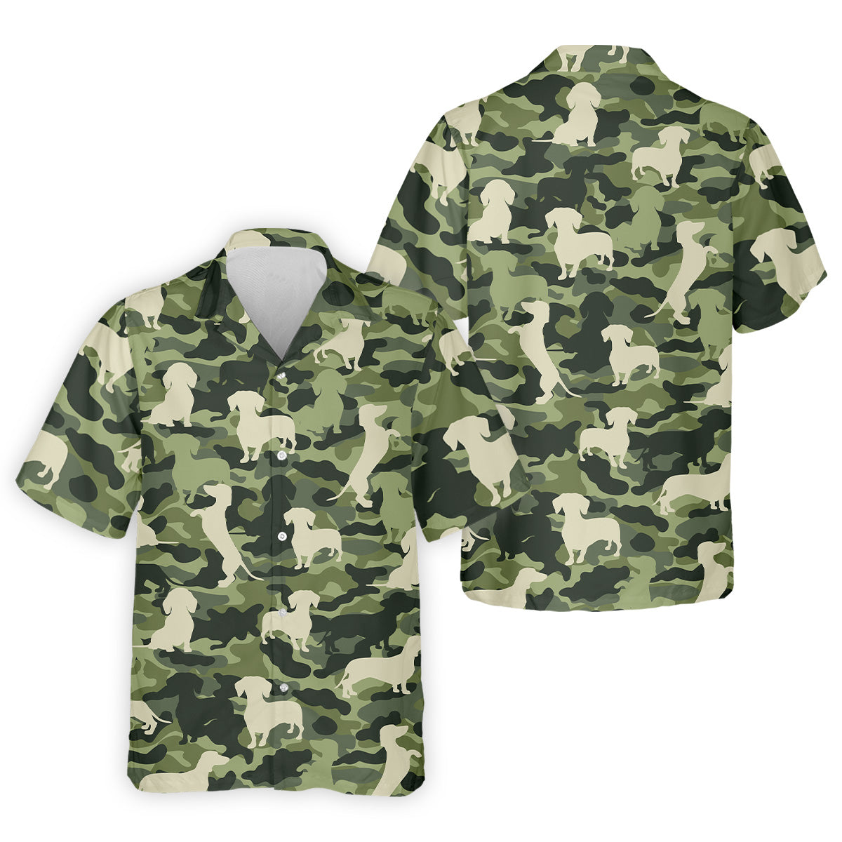 Funny Dachchunds Camo Men's Golf Shirt, Dog Golf Shirt, Funny Golf Shirt, Men Golf Gift