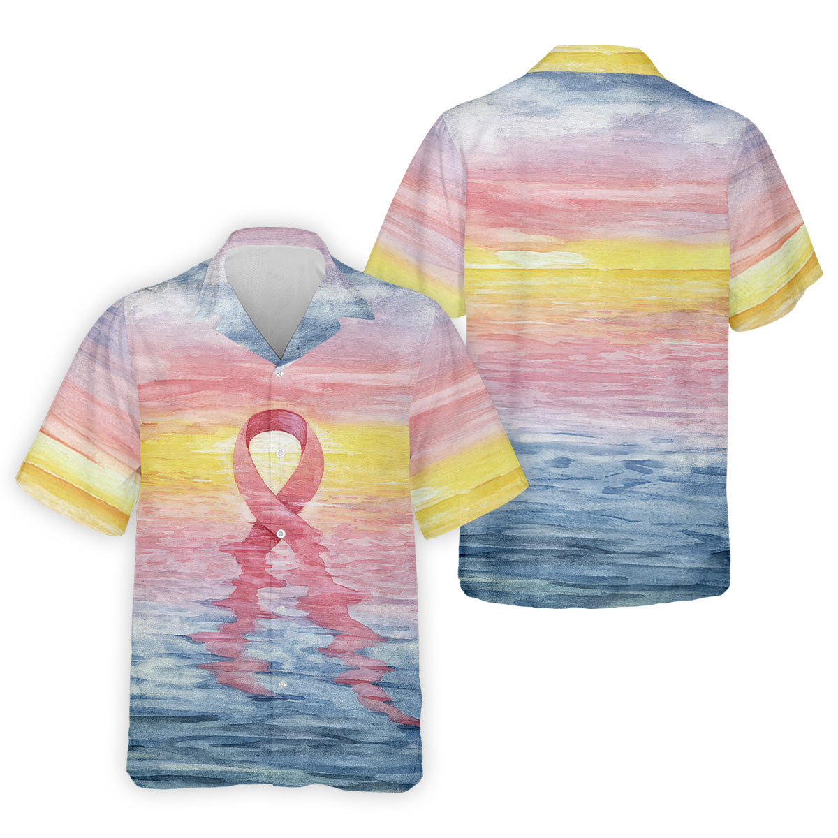 Pink Ribbon Breast Cancer Men's Polo Shirt, Breast Cancer Awareness Shirt, Men Golf Shirt, Golf Gift For Him