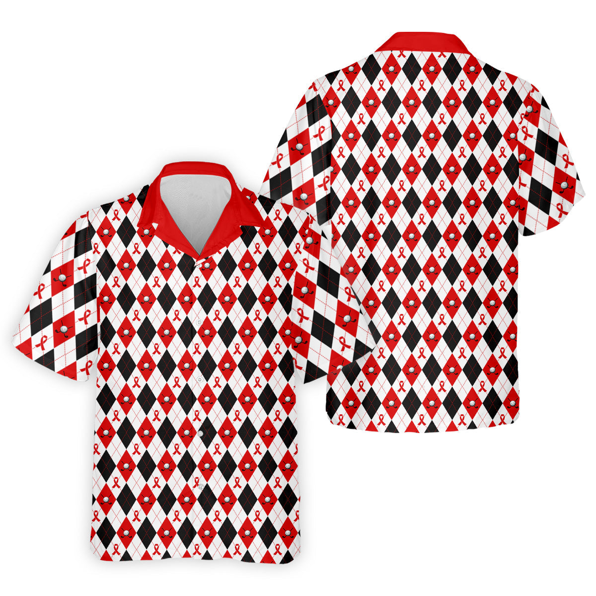 Blood Cancer Men's Polo Shirt, Blood Cancer Awareness Shirt, Men Golf Shirt, Golf Gift For Men