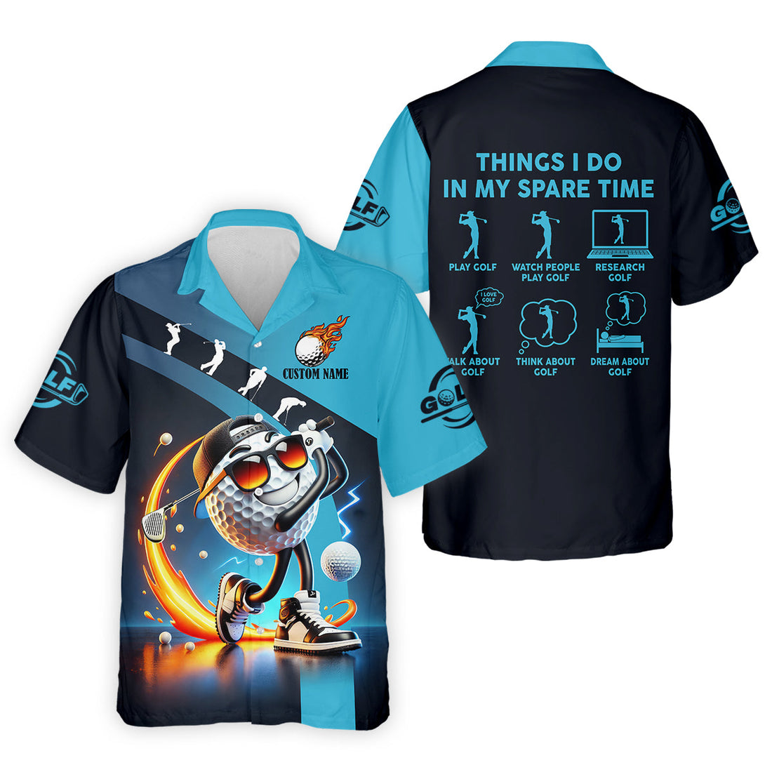 Things I Do In My Spare Time Custom Funny Golf Polo Shirt, Christmas Golf Gift