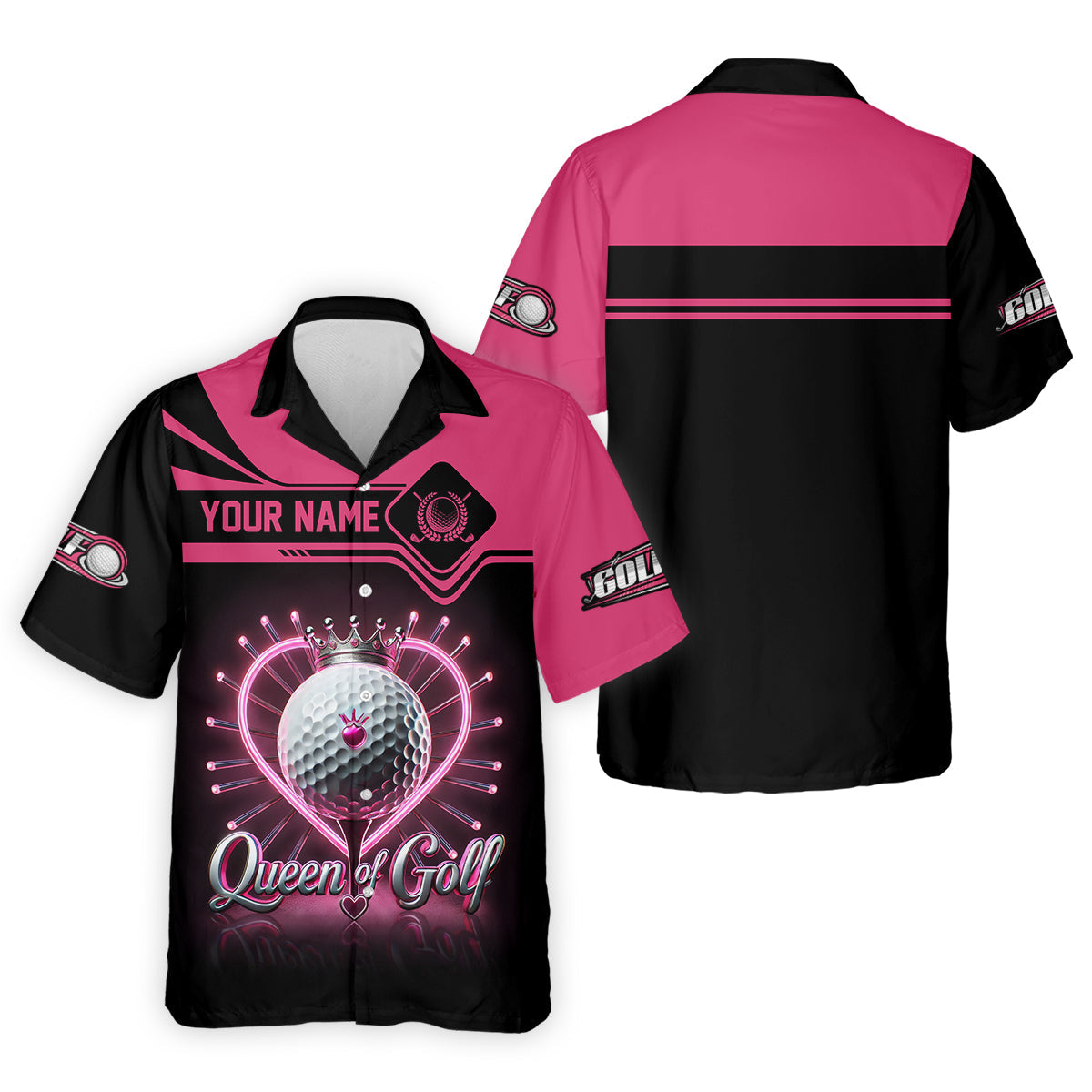 Queen Of Golf Custom Funny Womens Golf Polo Shirt, Ladies Golf Shirt, Mothers Day Gifts