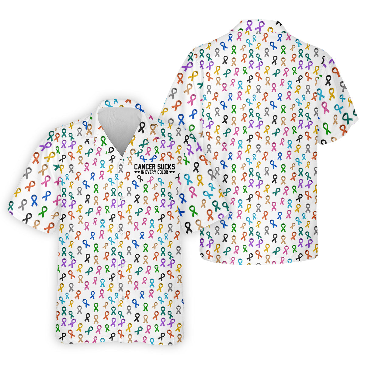 Cancer Sucks In Every Color Men's Polo Shirt, Cancer Awareness Shirt, Cancer Survivor Shirt, Golf Gift For Men