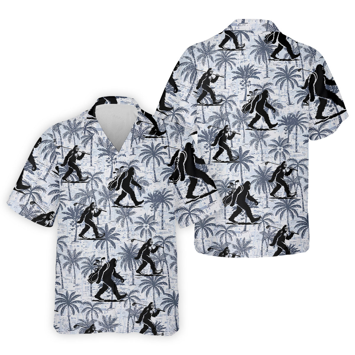 Funny Bigfoot Golf Hawaiian Shirt, Tropical Golf Shirts, Mens Golf Polo Shirts, Cool Golf Gifts