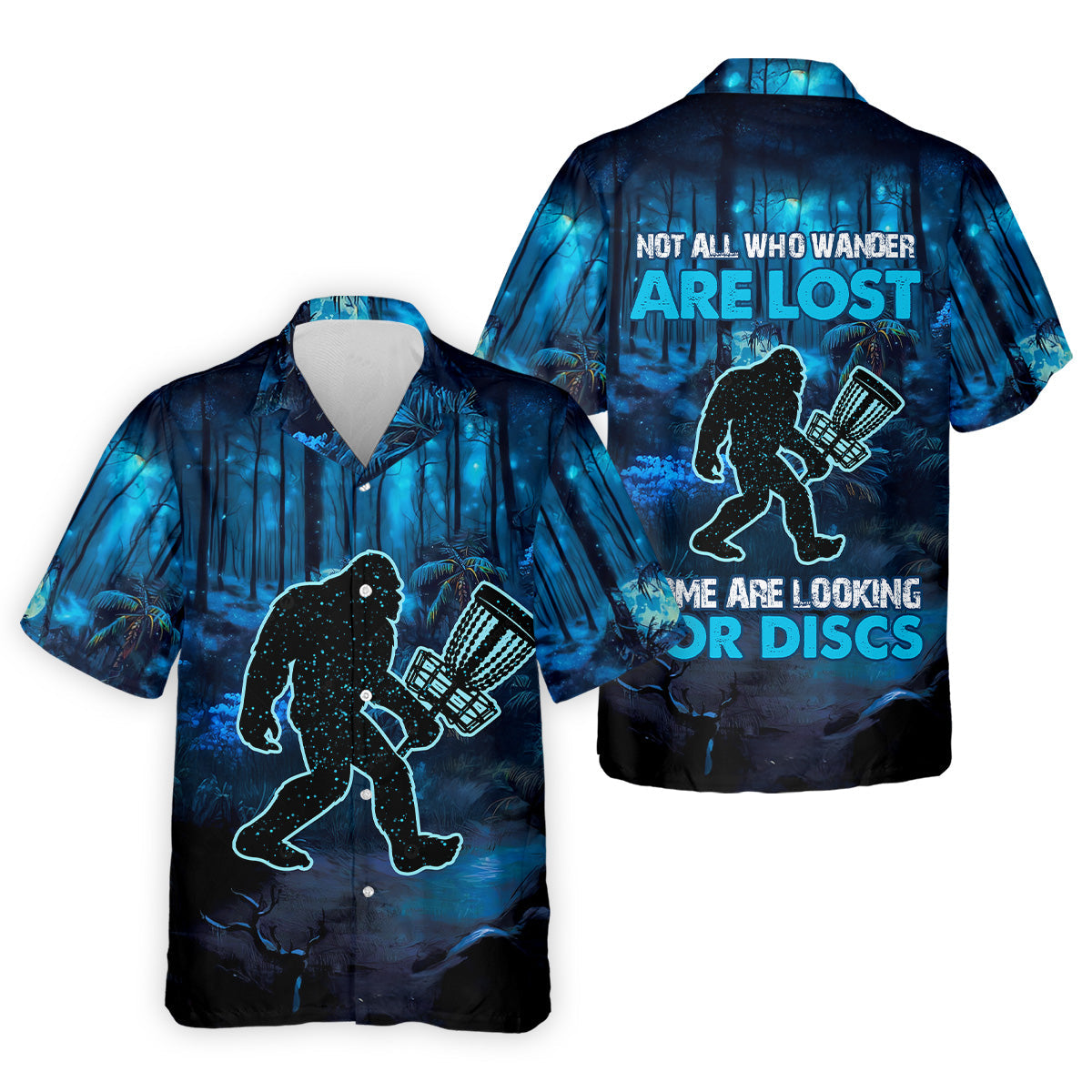 Not All Who Wander Are Lost Bigfoot Discs Golf Men's Golf Polo Shirt, Funny Golf Shirt, Dad Golf Gift