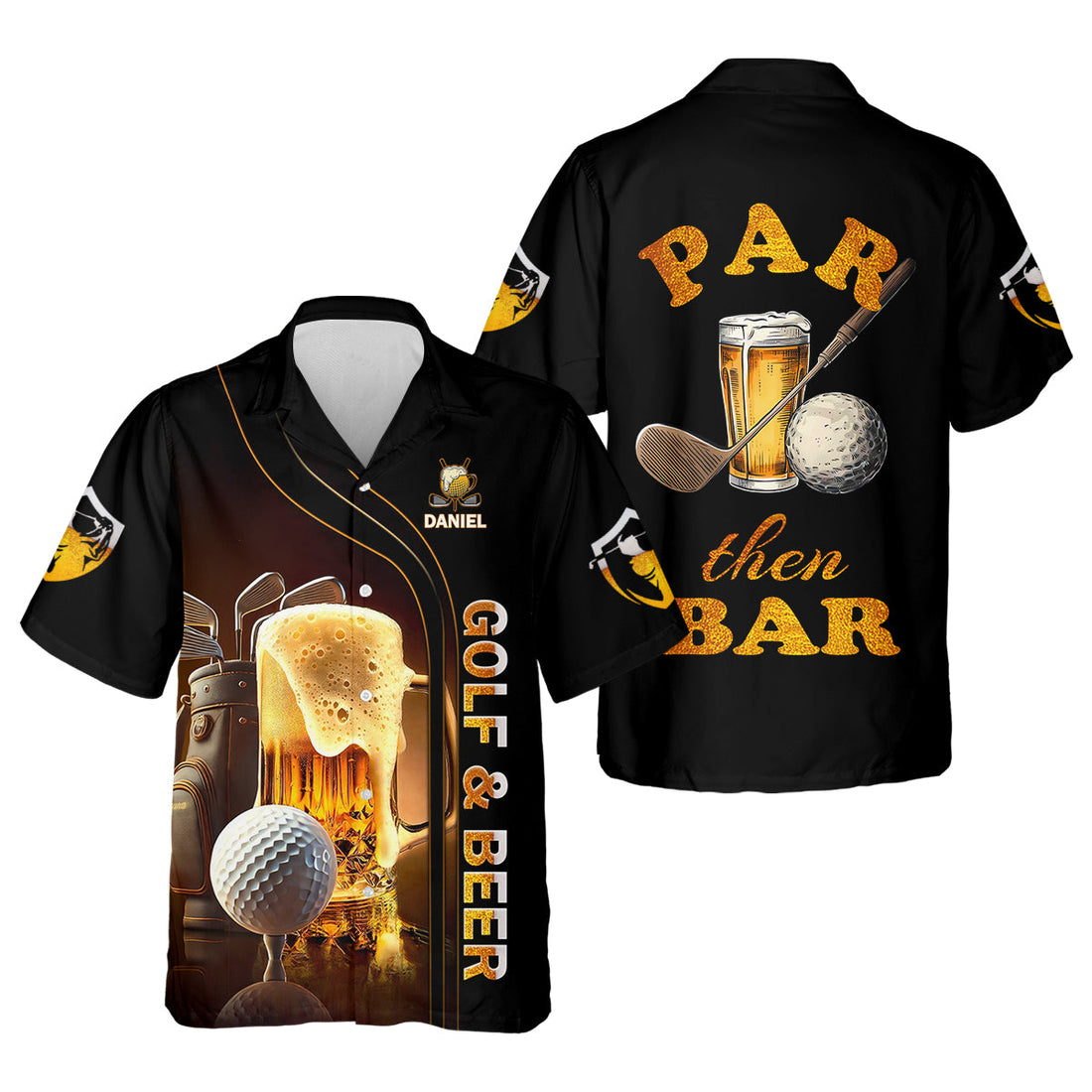 Par Then Bar Golf And Beer Custom Funny Golf Polo Shirt, Dad Golf Gifts