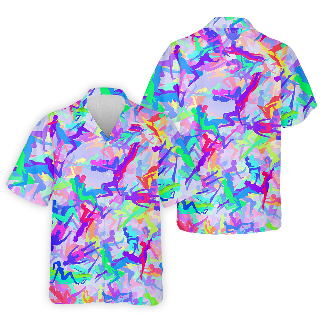 Funny Sex Positions Stick Figure Purple Neon Golf Tops For Men, Unique Gift For Golfer, Men's Golf Polo