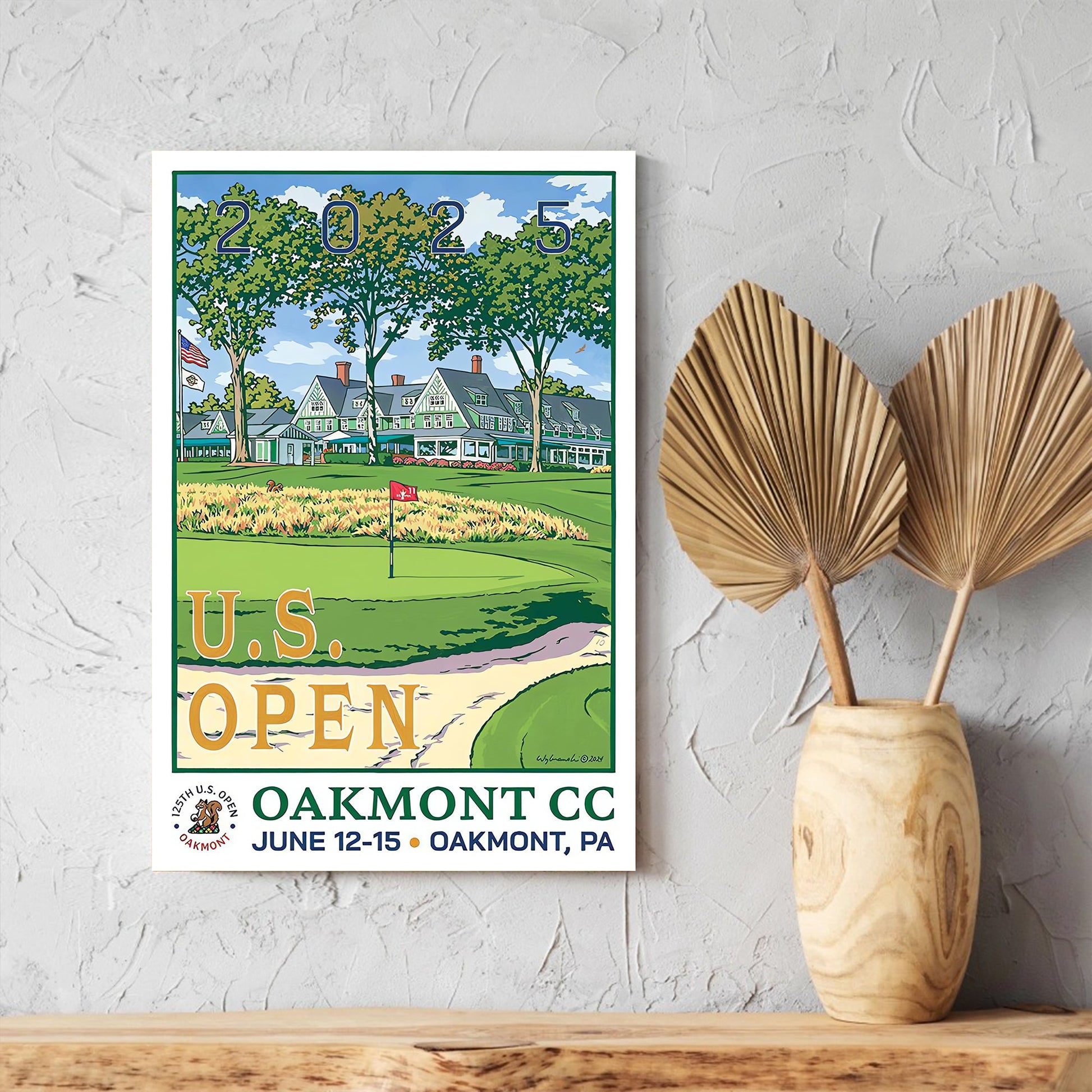 2025 U.S. Open Championship Canvas, Oakmont Country Club Art, Gifts For Golf Lovers