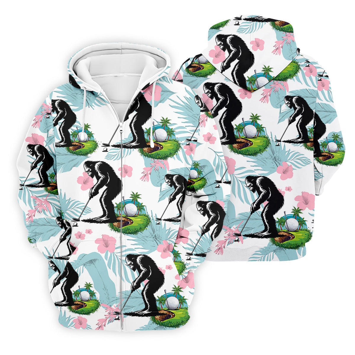 Bigfoot Shirt, Sasquatch Golf Shirt, Hawaiian Golf Shirts, Matching Golf Shirts, Golf Shirts For Men
