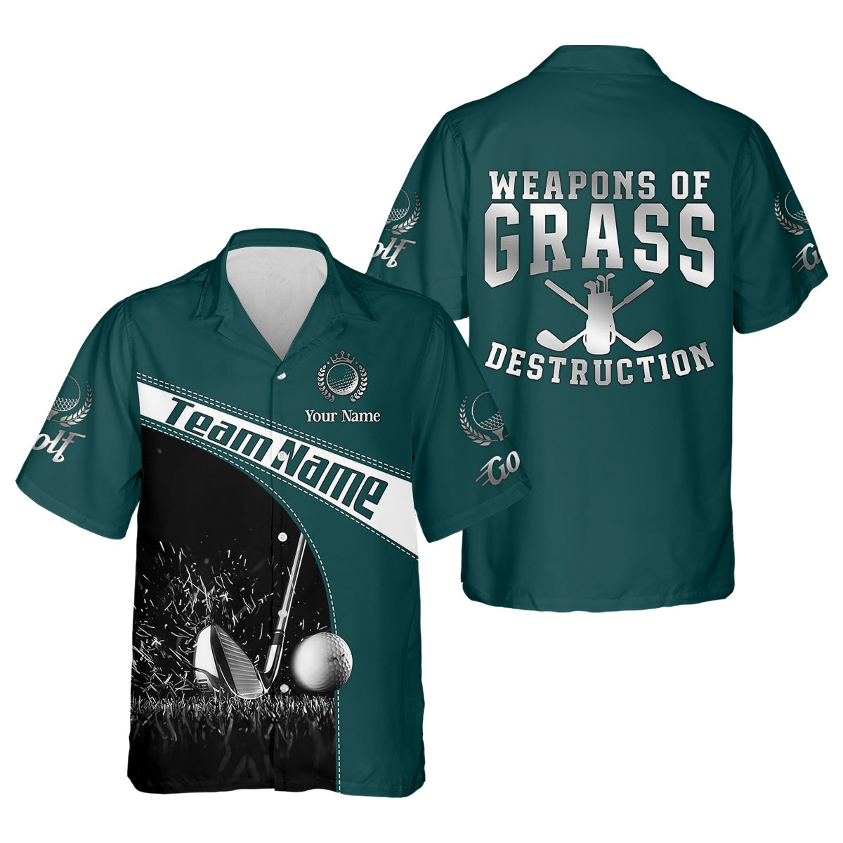 Weapons Of Grass Destruction Custom Men's Golf Polo Shirt, Funny Golf Shirt, Dad Golf Gift