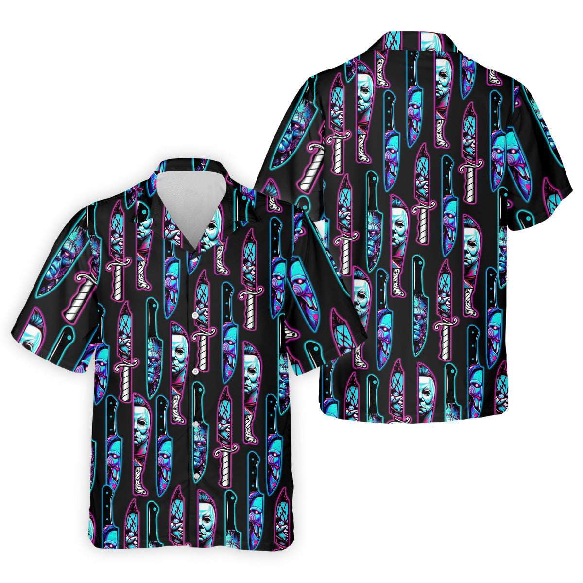 Funny Horror Character Men's Polo Shirt, Horror Movie Shirt, Halloween Golf Shirt, Scary Halloween Shirts, Men Golf Gifts