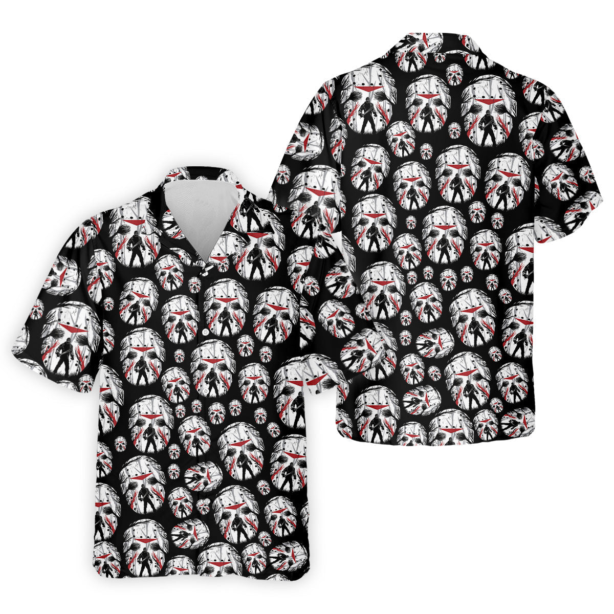 Jason Horror Character Men's Polo Shirt, Horror Movie Shirt, Halloween Golf Shirt, Scary Halloween Shirts