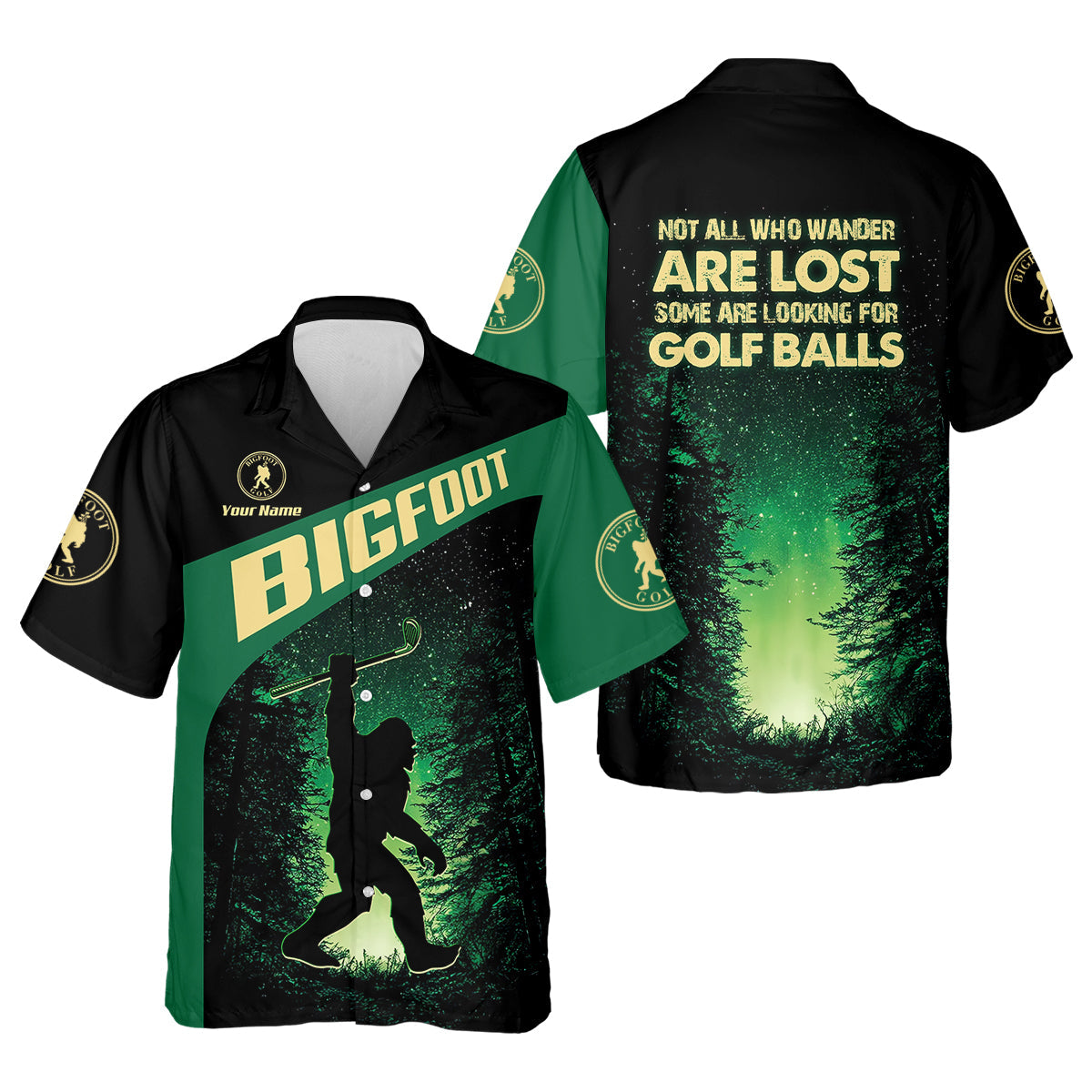 Bigfoot Custom Mens Golf Polo Shirt,  Golf Gifts For Dad