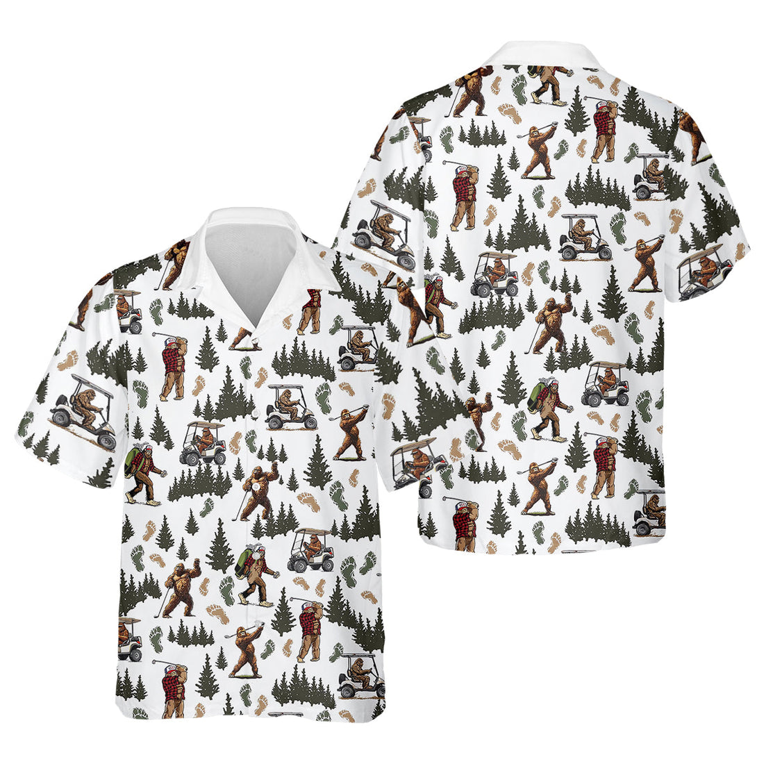 Bigfoot Sasquatch Men's Golf Polo Shirt, Funny Golf Shirt, Men Golf Gifts