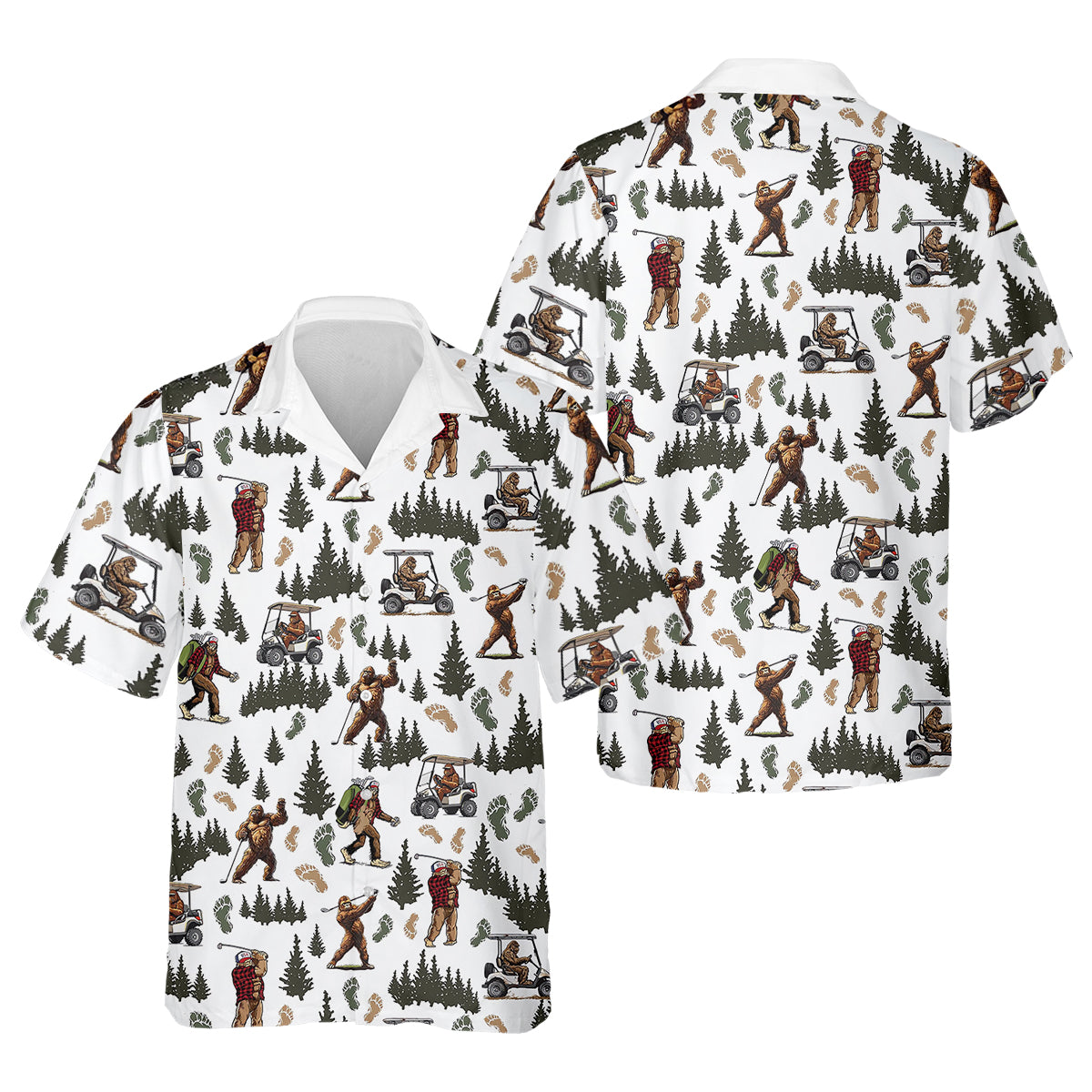 Bigfoot Sasquatch Men's Golf Polo Shirt, Funny Golf Shirt, Men Golf Gifts