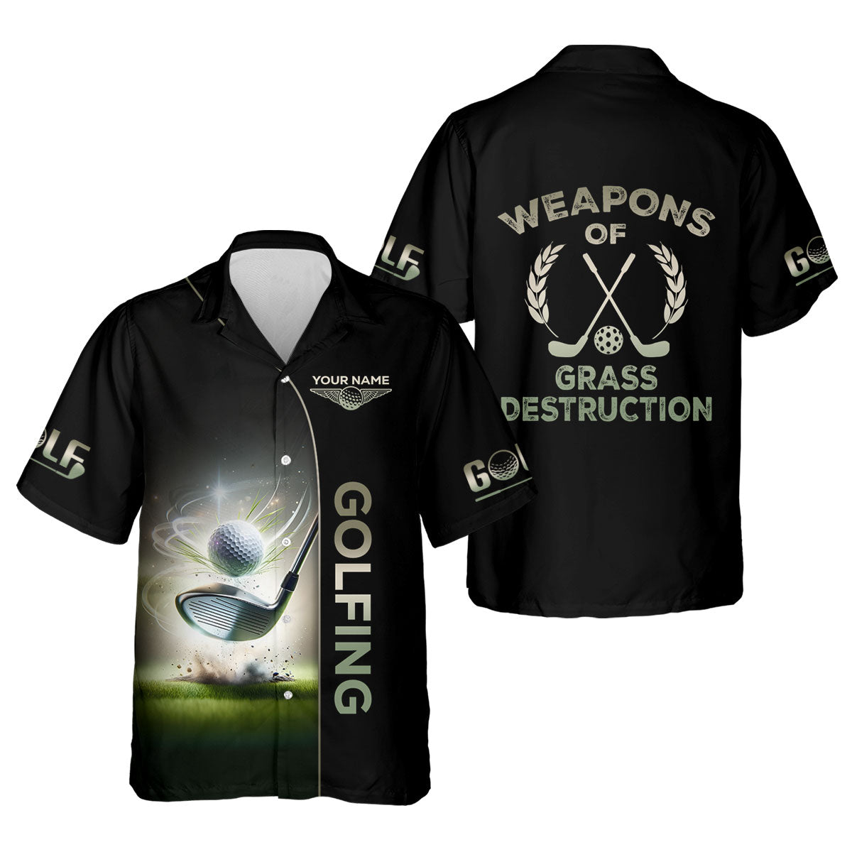 Weapons Of Grass Destruction Custom Funny Golf Polo Shirt, Mens Golf Gift, Gift For Golfers