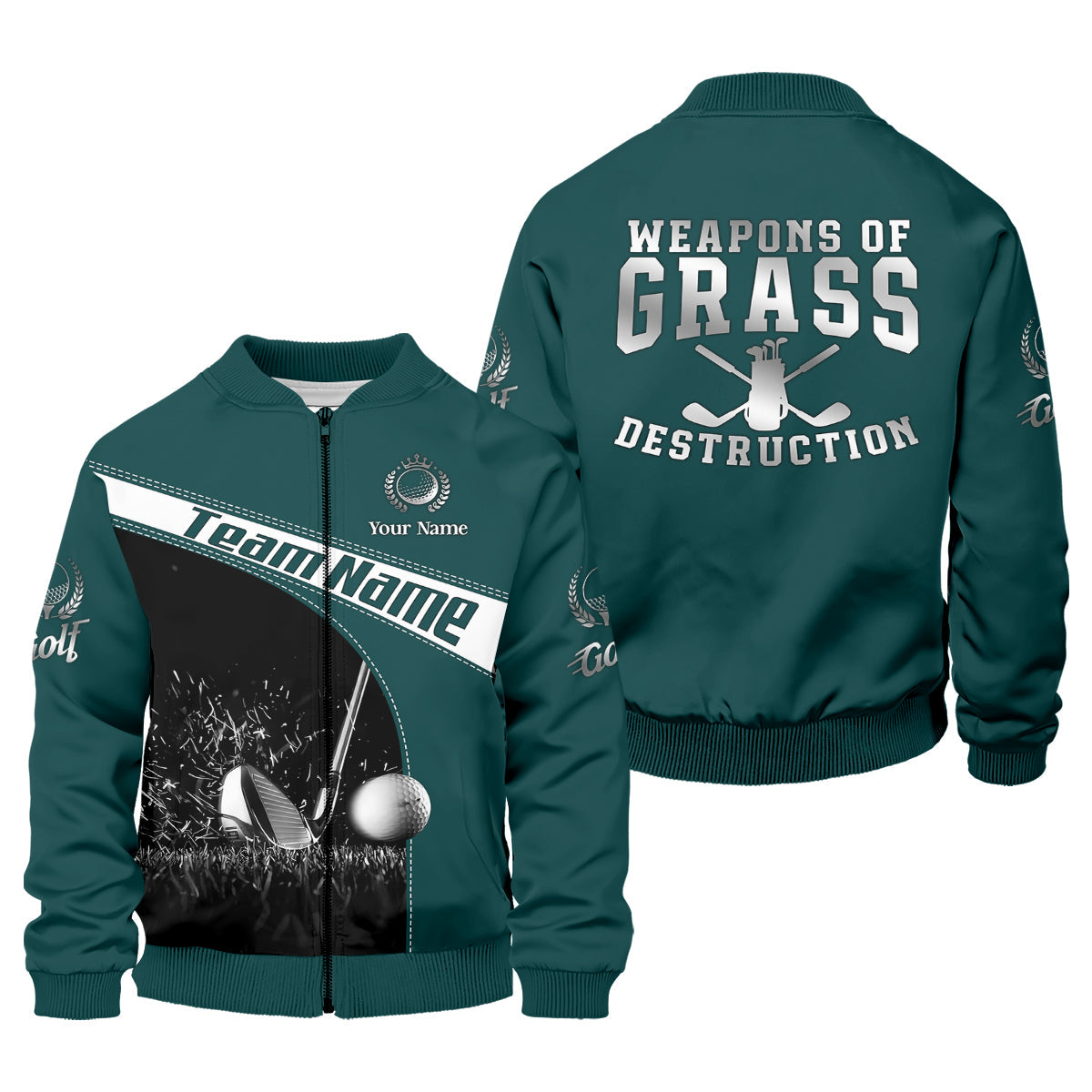 Weapons Of Grass Destruction Custom Men's Golf Polo Shirt, Funny Golf Shirt, Dad Golf Gift