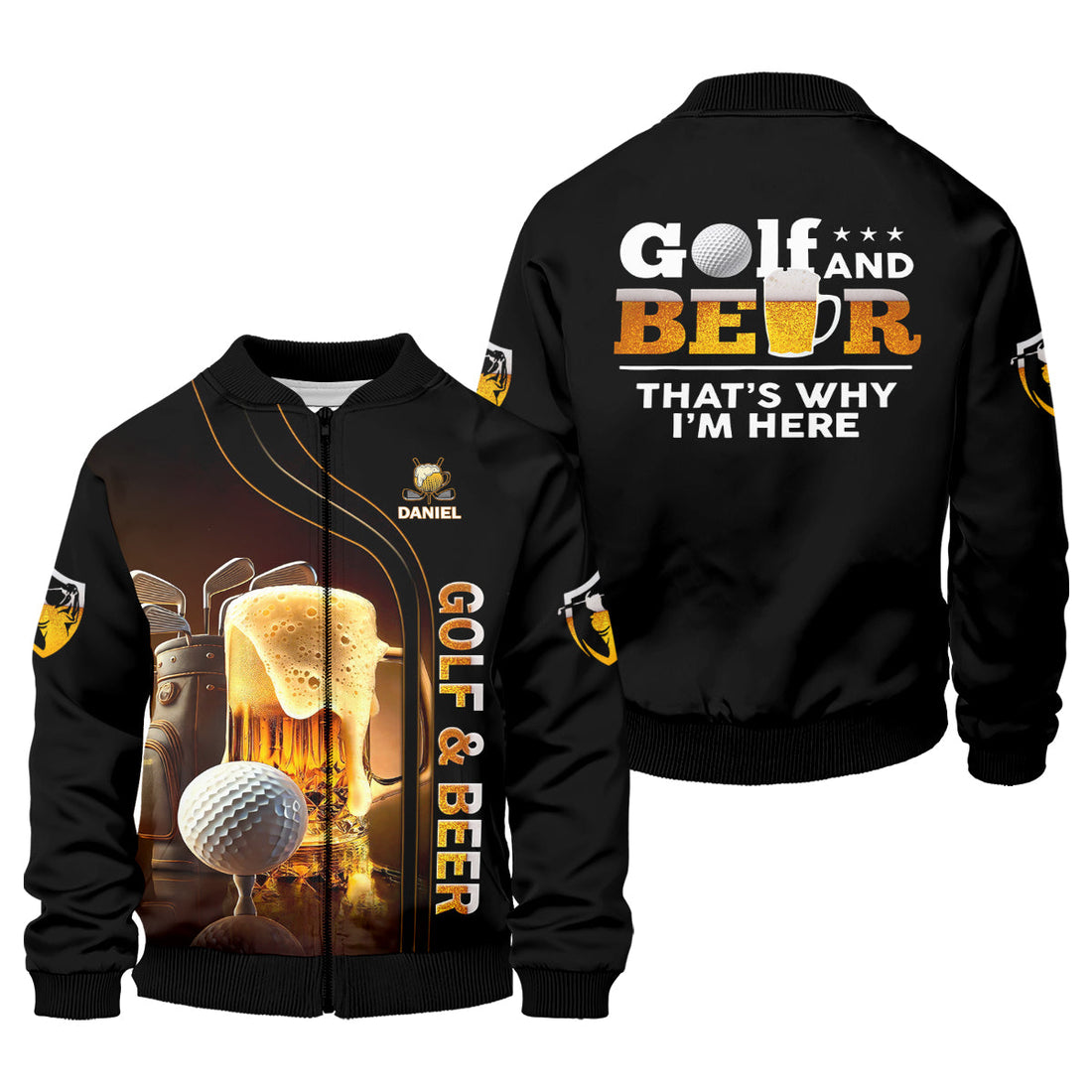 Golf And Beer That's Why I'm Here Custom Men's Golf Polo Shirt, Funny Golf Shirt, Gift For Golfers