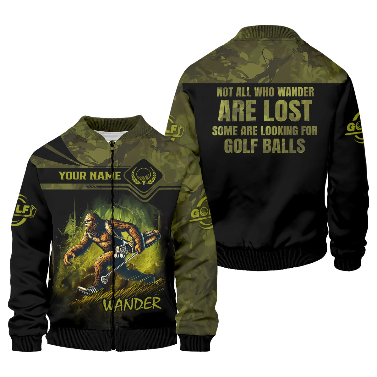 Bigfoot Camouflage Custom Golf Polo Shirt, Golf Gifts For Dad, Golf Lover Gift