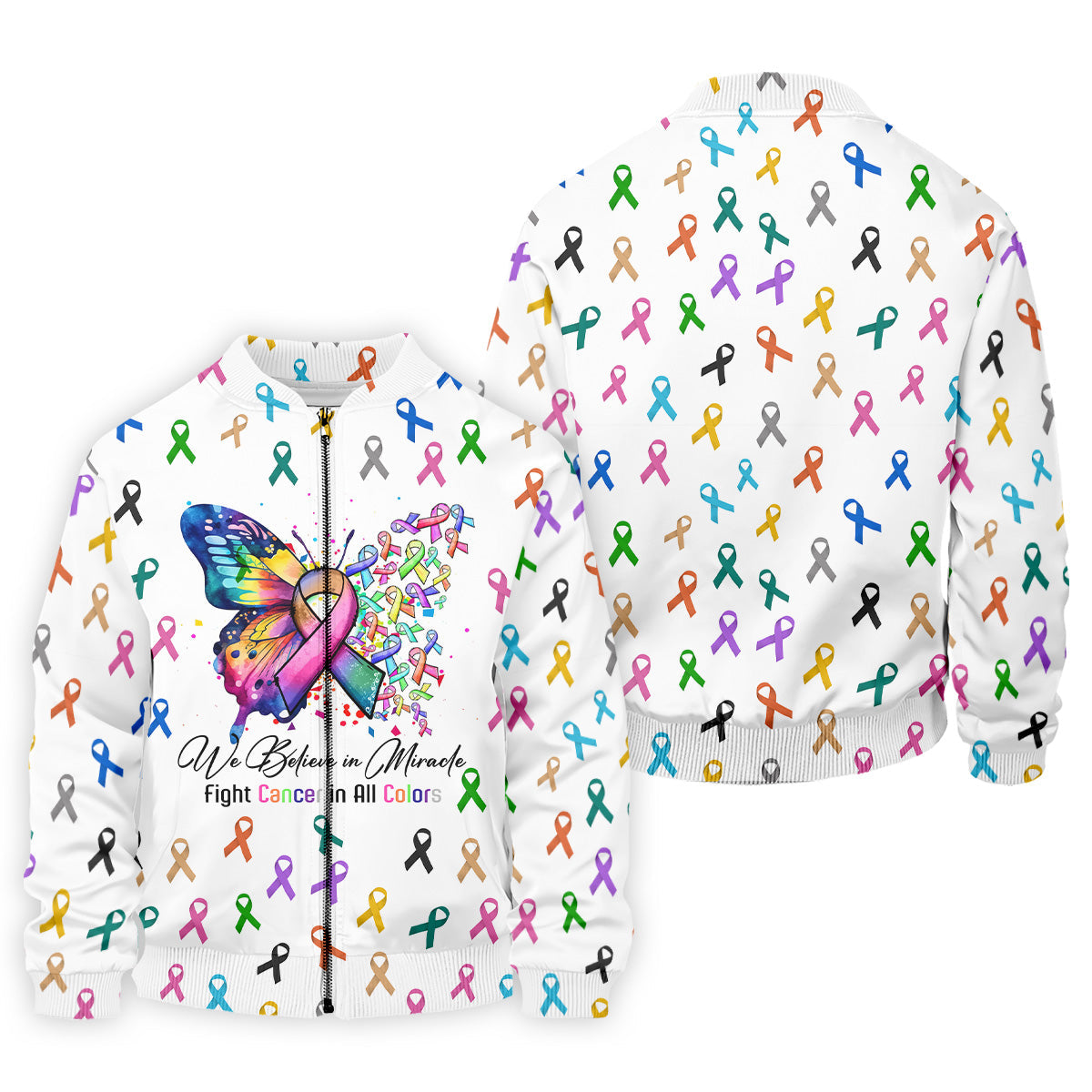 Fight Cancer In All Color Men's Polo Shirt, Cancer Awareness Shirt, Cancer Fighter Shirt, Golf Gift For Men