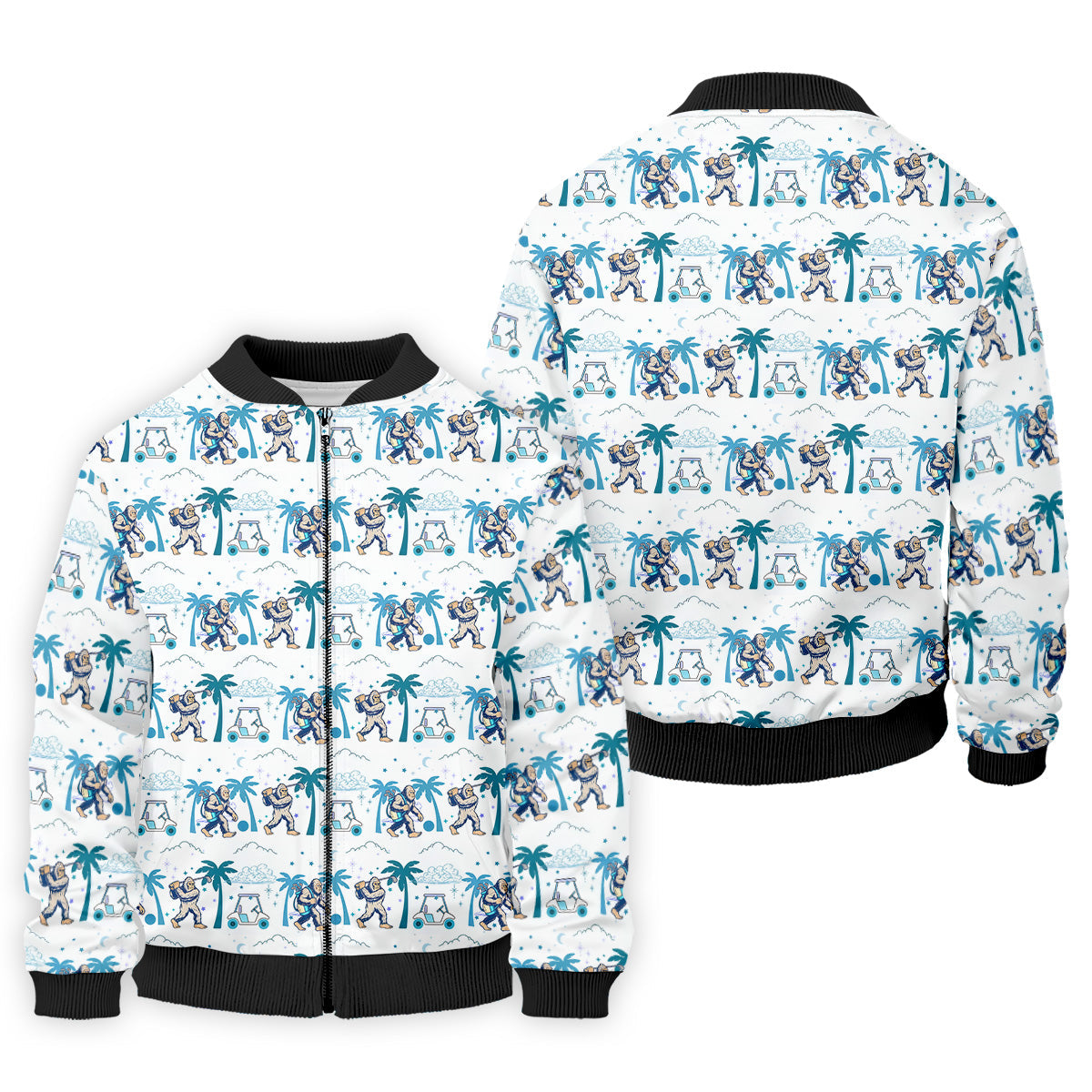 Funny Tropical Golf Cart Bigfoot Golf Shirt, Fun Golf Shirts For Men, Golf Accessories For Men