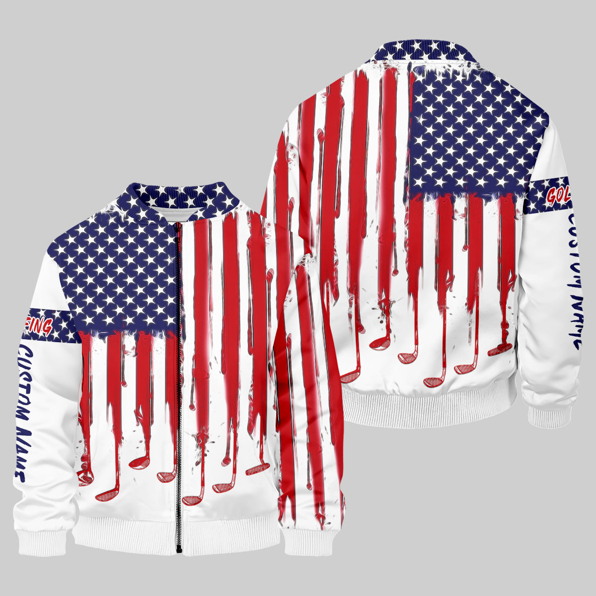 American Flag Custom Golf Polo Shirt, US Patriotic Pride Men's Golf Polo Shirt, Patriotic Golf Shirt, USA Golf Shirt