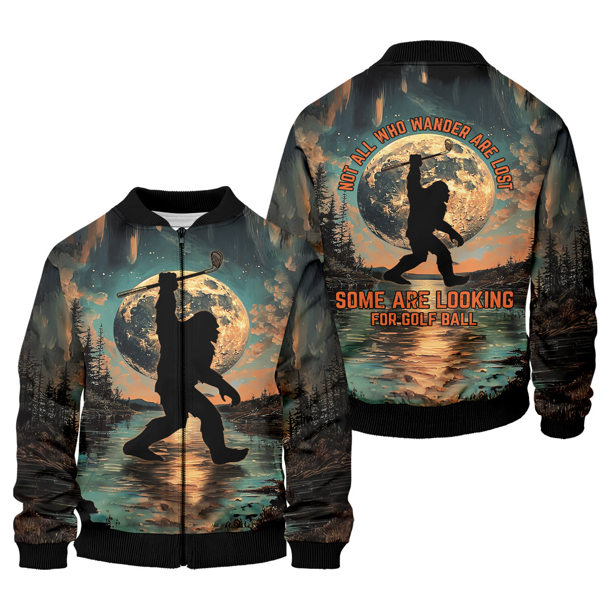 Not All Who Wander Are Lost Funny Bigfoot Men's Golf Polo Shirt, Golfers Gift, Funny Golf Shirt