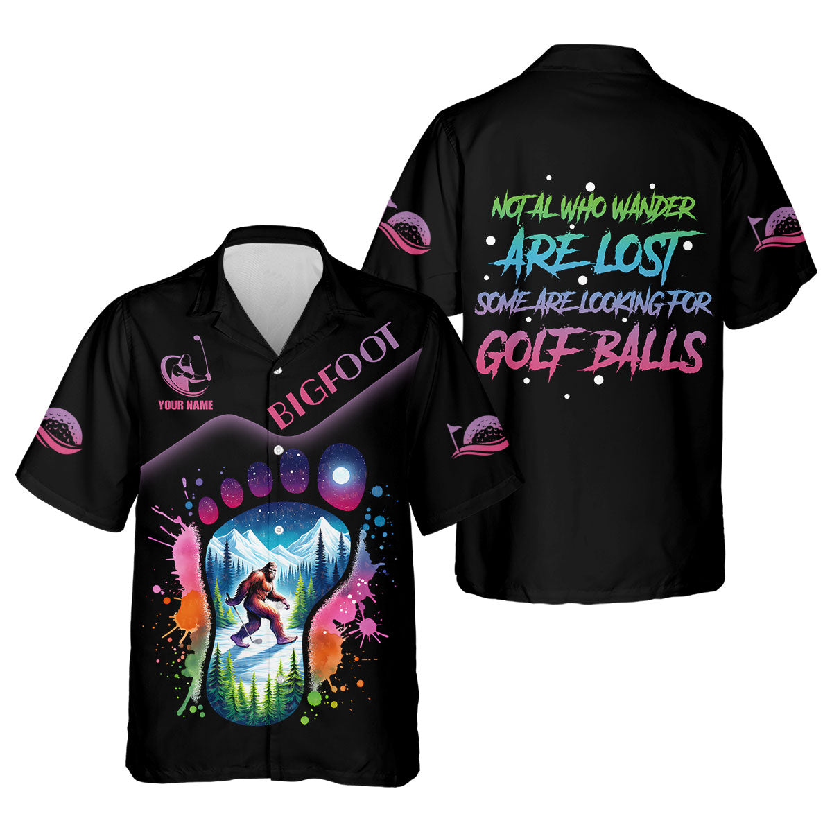 Funny Bigfoot Custom Womens Golf Polo Shirt, Ladies Golf Shirts, Golfing Apparel, Women Golf Gifts