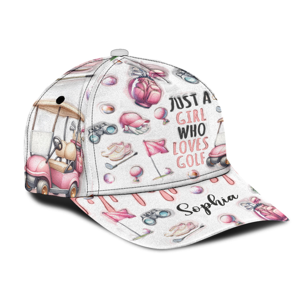Just A Girl Who Loves Golf Personalized Golf Cap, Mothers Day Gift
