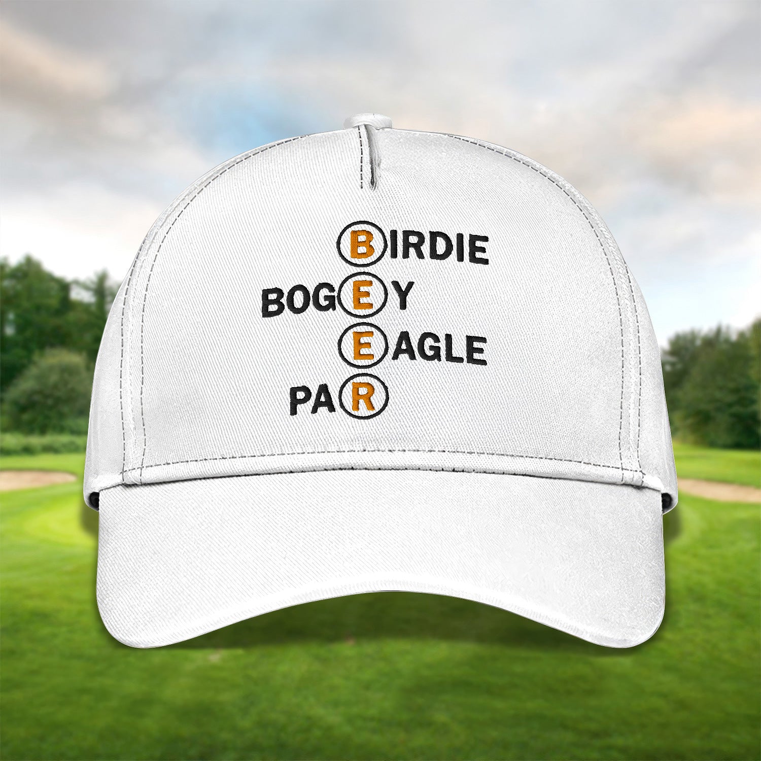 Birdie Bogey Eagle Par Embroidered Baseball Cap, Golf Hat, Dad Golf Gift