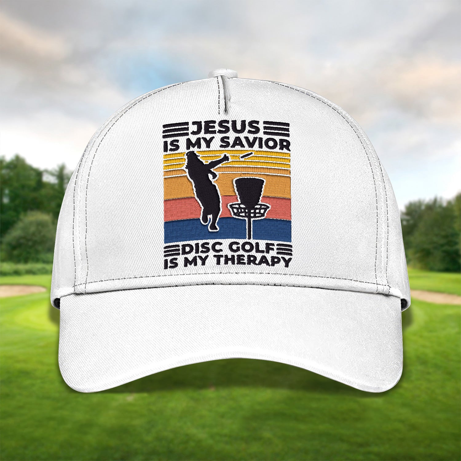 Jesus Is My Savior Embroidered Baseball Cap, Funny Golf Hat, Dad Golf Gift