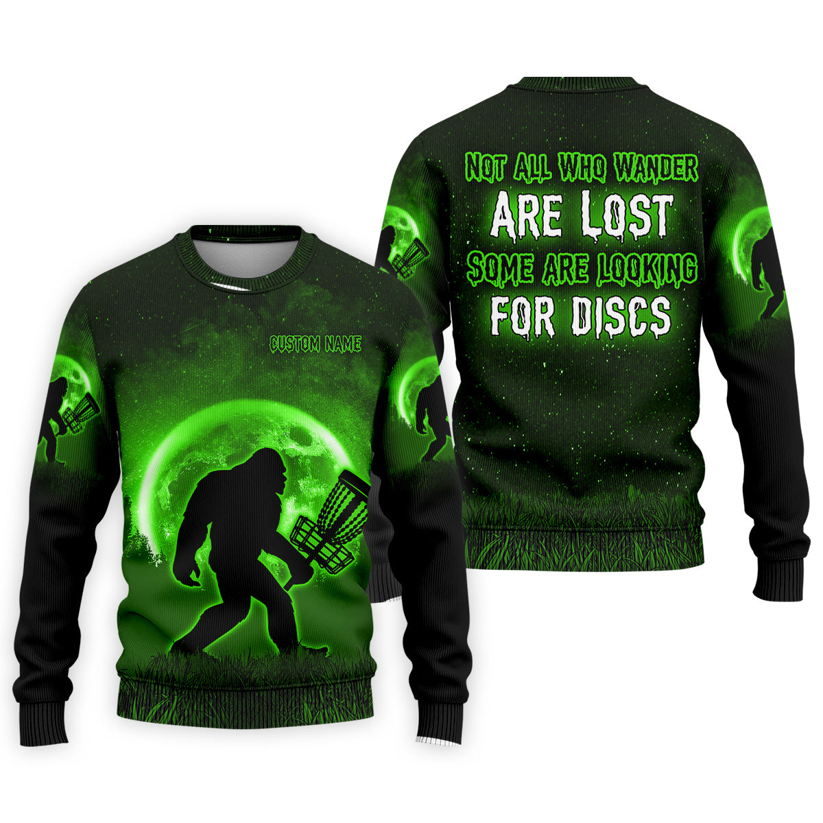 Not All Who Wander Are Lost Bigfoot Disc Golf Shirt, Personalized Golf Shirt, Funny Golf Polo Shirt