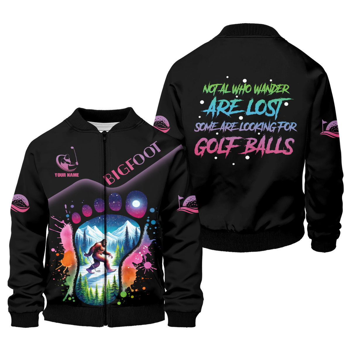 Funny Bigfoot Custom Womens Golf Polo Shirt, Ladies Golf Shirts, Golfing Apparel, Women Golf Gifts