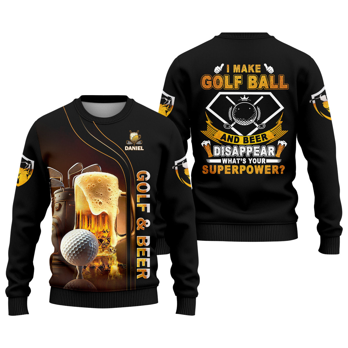 I Make Golf Ball And Beer Disappear Custom Golf Polo Shirt, Mens Golf Gift, Golf Lover Gift