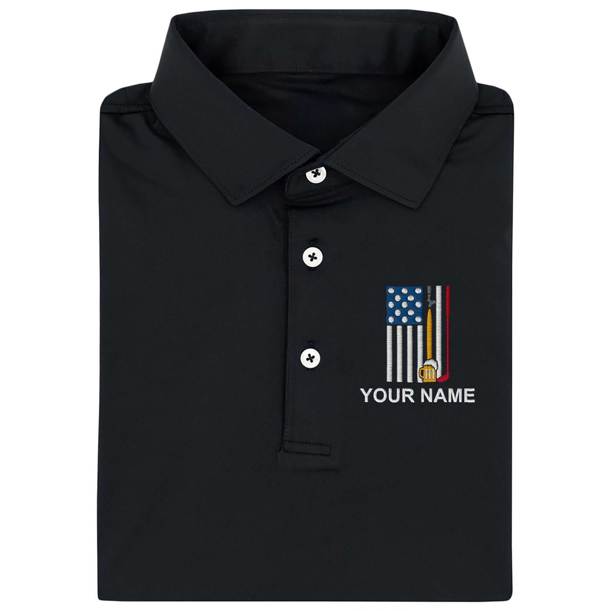 Funny Golf Beer Custom Embroidered Golf Polo Shirt, Dad Golf Gift
