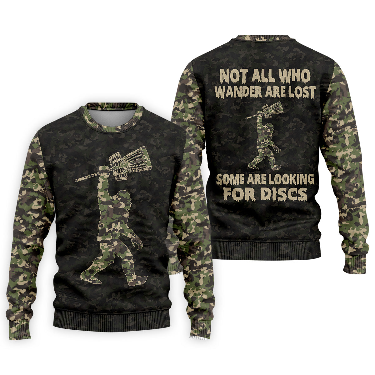 Funny Bigfoot Discs Golf Men's Golf Polo Shirt, Camo Golf Shirt, Mens Golf Shirt, Funny Golf Shirt