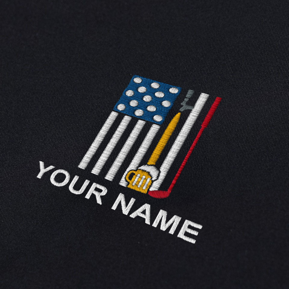 Funny Golf Beer Custom Embroidered Golf Polo Shirt, Dad Golf Gift