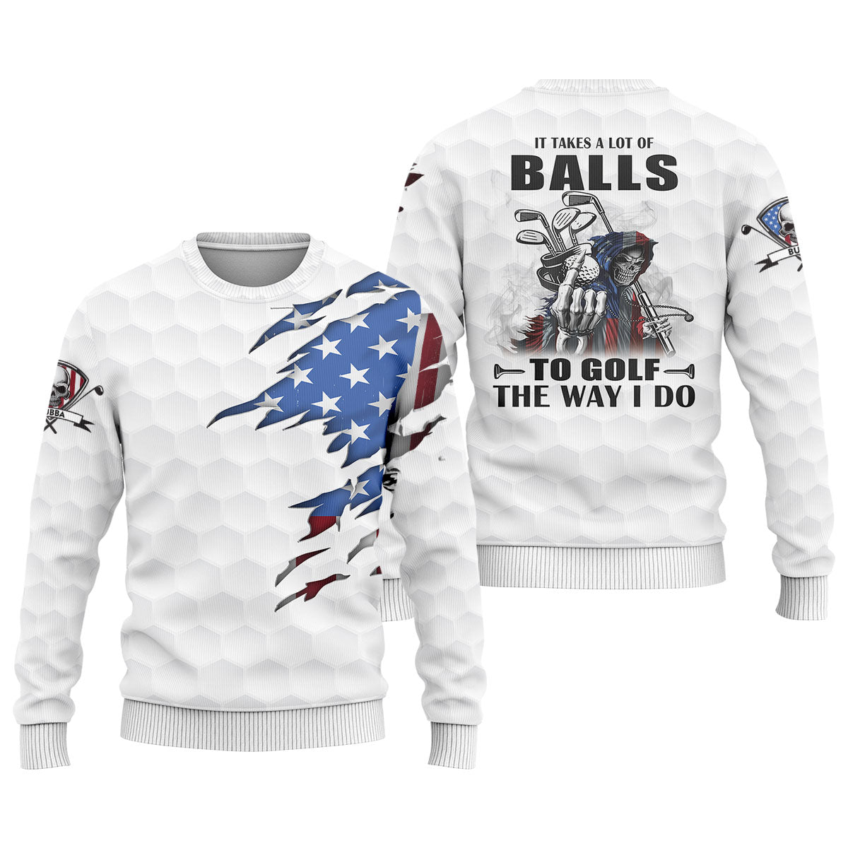 America Skeleton Golf Polo Shirt, Golfing Apparel, Golf Clothing, Mens Golf Gift