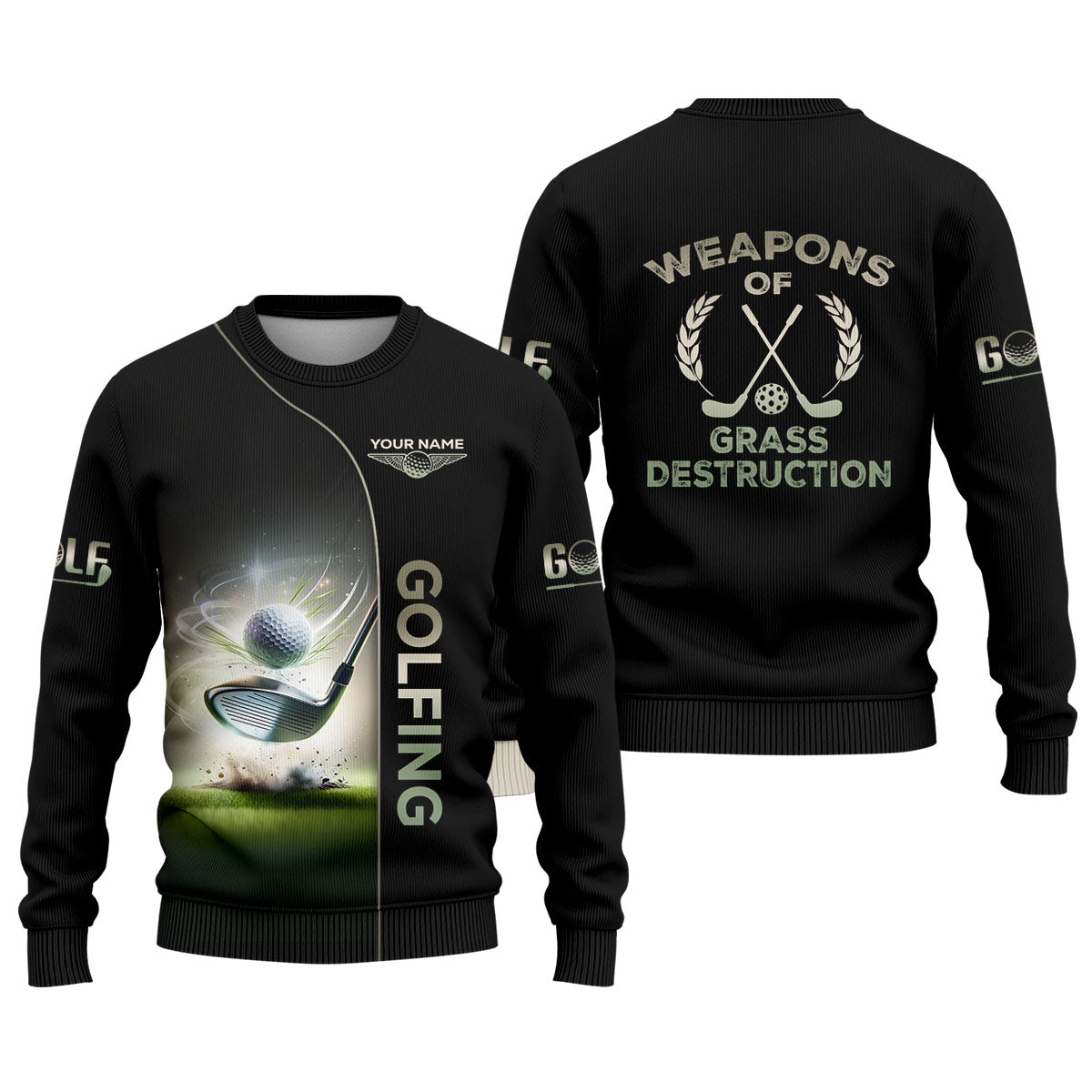 Weapons Of Grass Destruction Custom Funny Golf Polo Shirt, Mens Golf Gift, Gift For Golfers