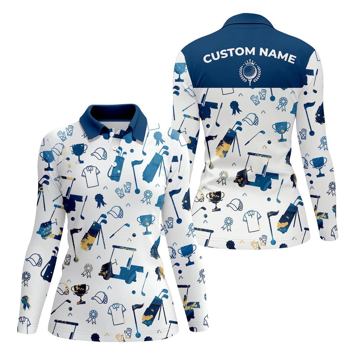 Personalized Golf Pattern Shirt, Ladies Golf Polos, Matching Golf Shirts, Women Golf Top