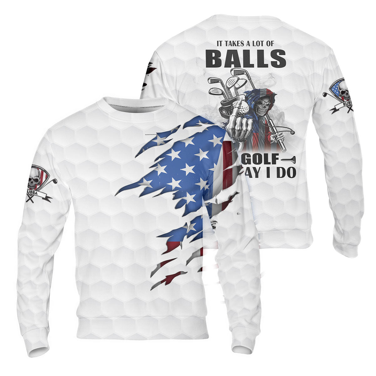 America Skeleton Golf Polo Shirt, Golfing Apparel, Golf Clothing, Mens Golf Gift