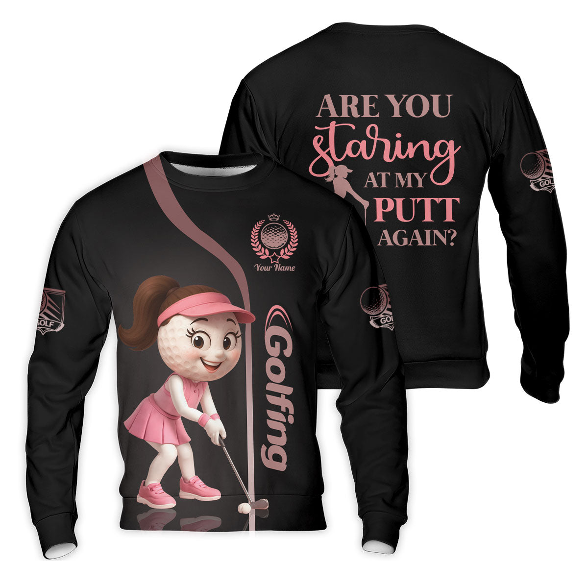 Are You Staring At My Putt Again Custom Womens Golf Polo Shirt, Ladies Golf Shirts, Womens Golf Clothes