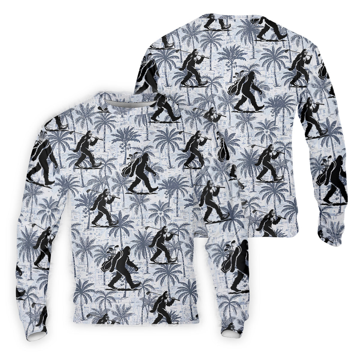 Funny Bigfoot Golf Hawaiian Shirt, Tropical Golf Shirts, Mens Golf Polo Shirts, Cool Golf Gifts