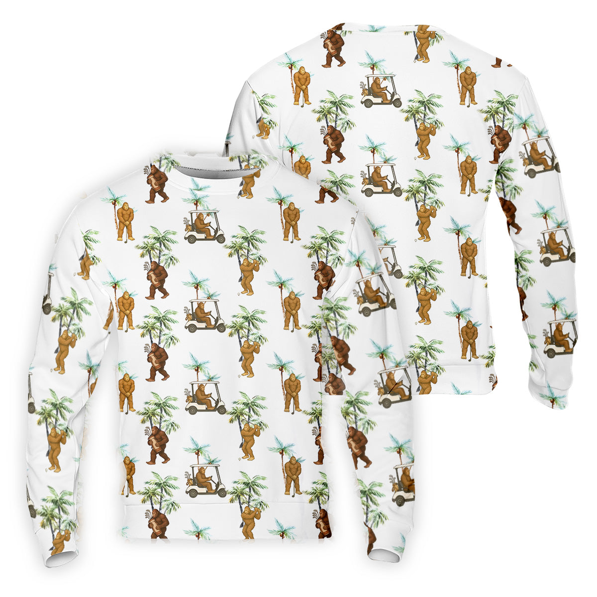 Bigfoot Golf Hawaiian Shirt, Tropical Golf Shirts, Fun Golf Shirts For Men, Golfing Apparel
