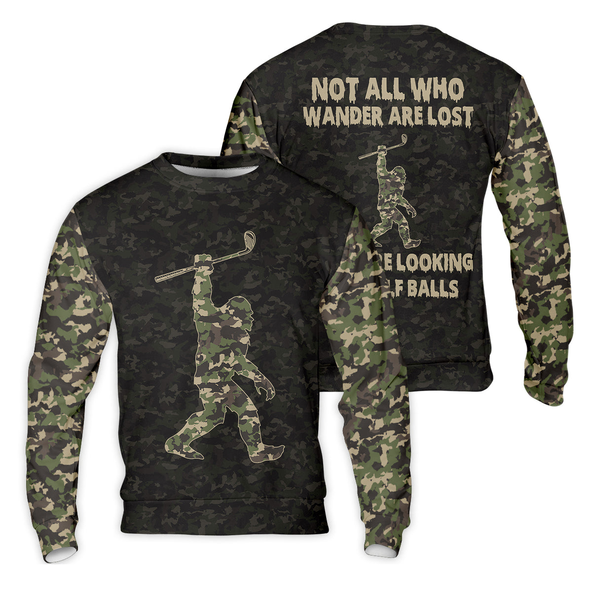 Funny Bigfoot Men's Golf Polo Shirt, Mens Golf Shirt, Funny Golf Shirt, Gift For Golfers